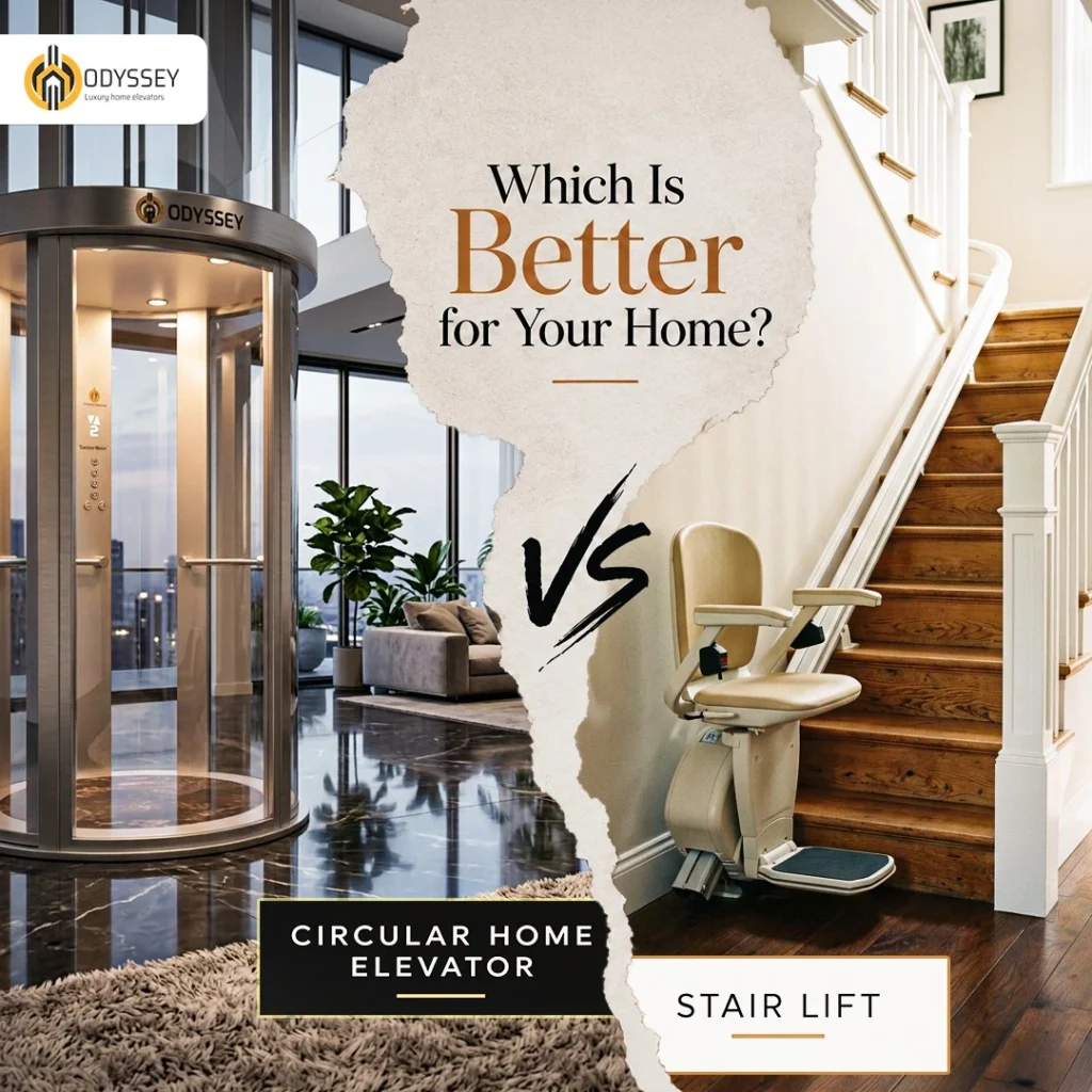 Circular Home Elevator vs Stair Lift
