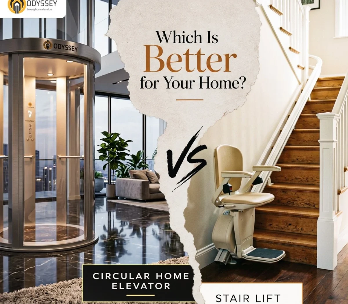 Circular Home Elevator vs Stair Lift