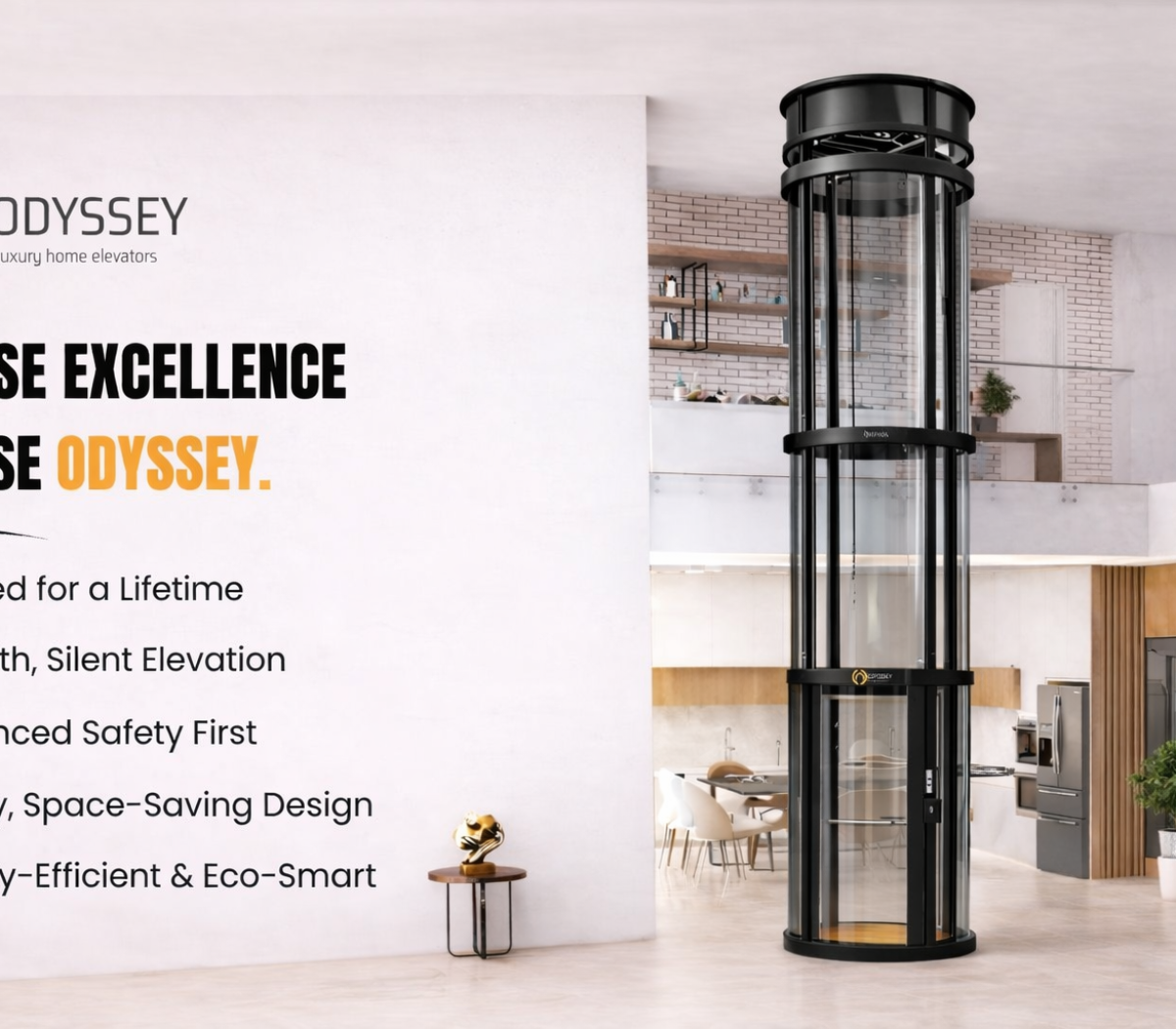 Electric circular home elevators
